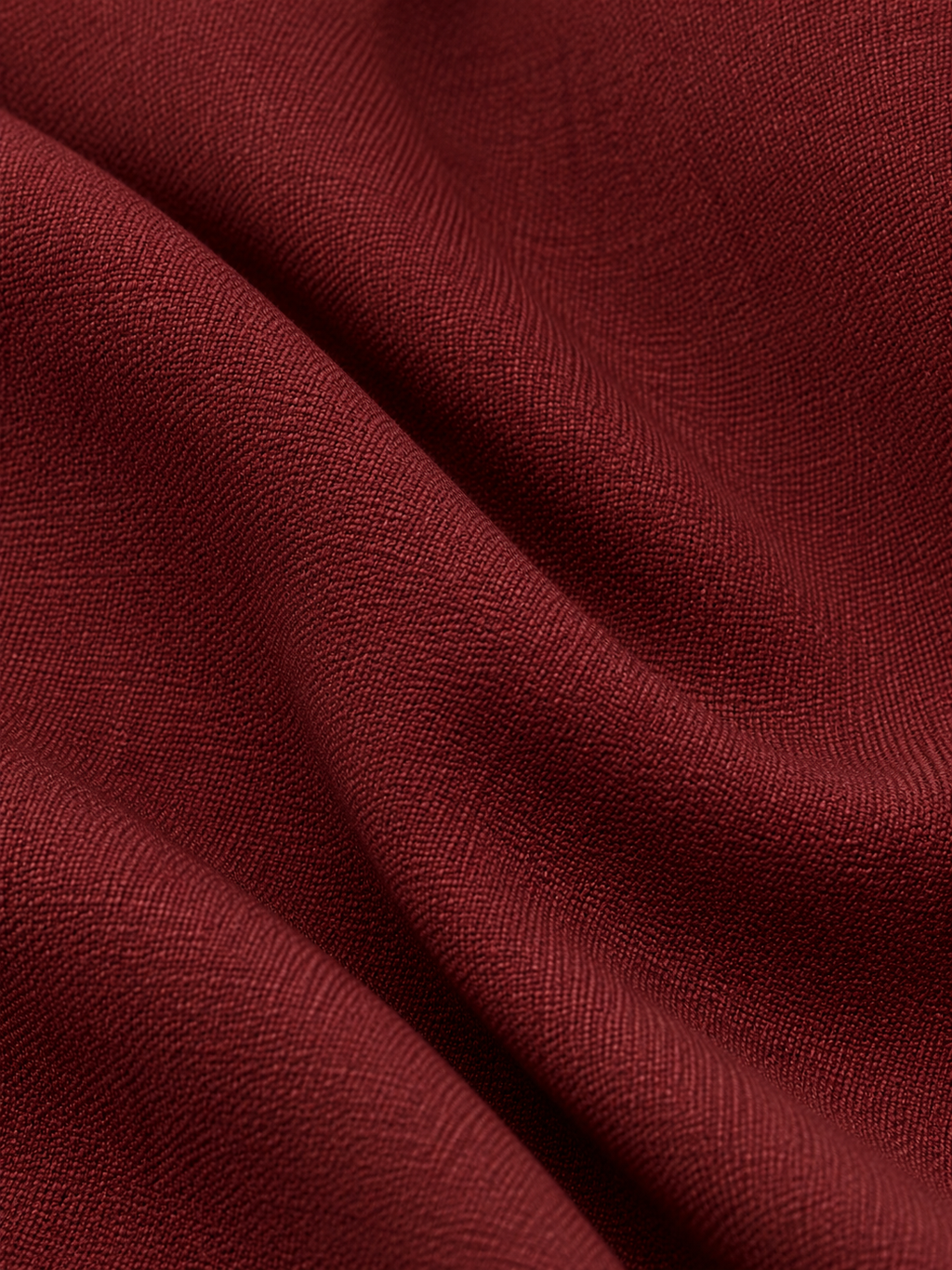 Tie-belt trouser suit — Burgundy, fabric detail