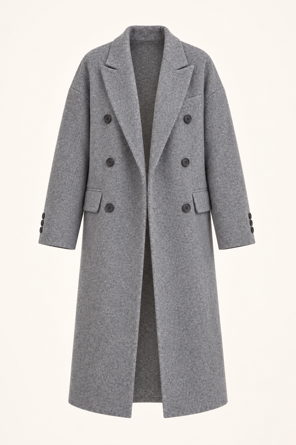 Cappotto lungo doppiopetto — Grigio, vista frontale del capo