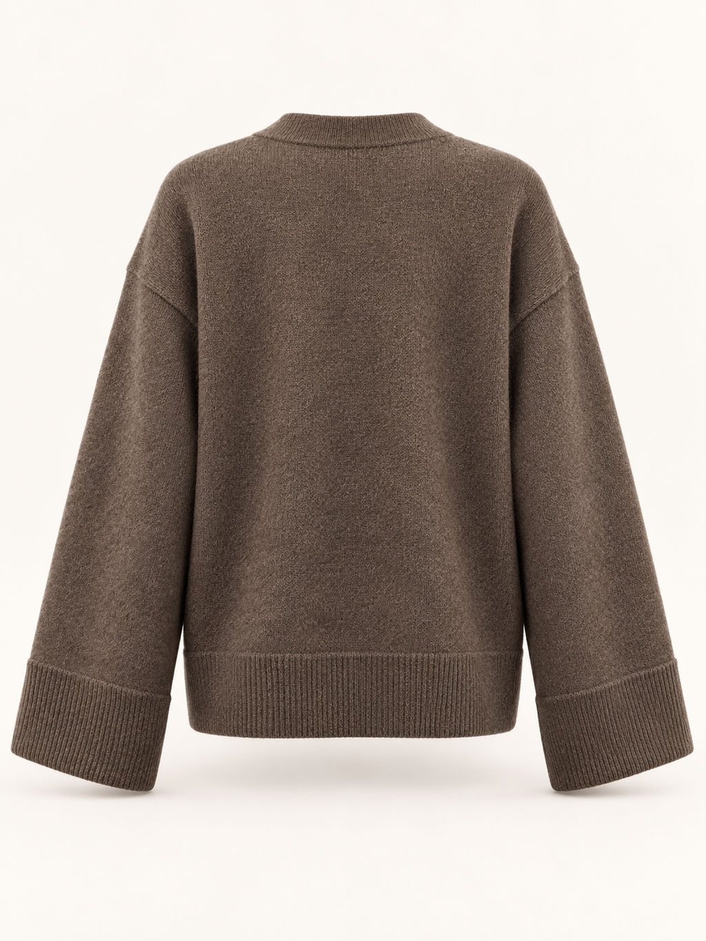 Cardigan con scollo a V e tasche — Marrone, vista posteriore