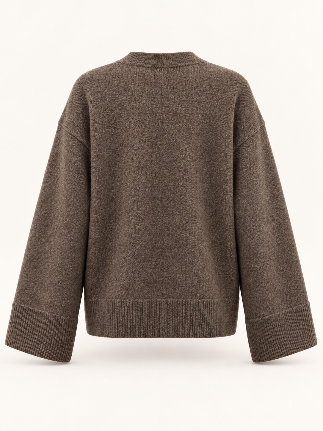 Cardigan con scollo a V e tasche — Marrone, vista posteriore