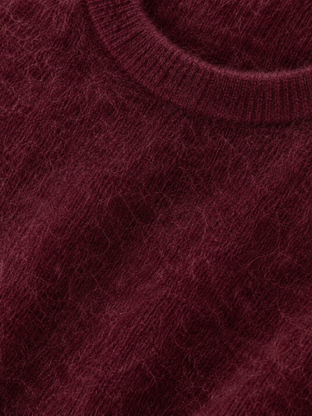 Maglia boxy girocollo — Bordeaux, Dettaglio della lavorazione