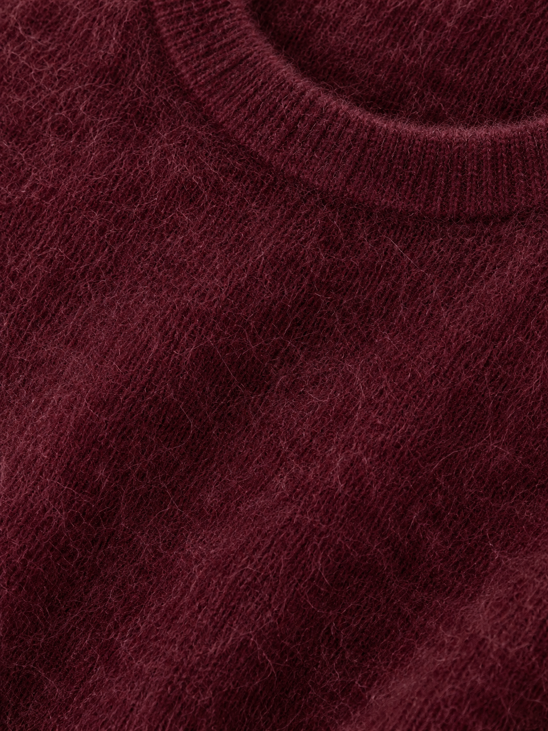 Maglia boxy girocollo — Bordeaux, Dettaglio della lavorazione