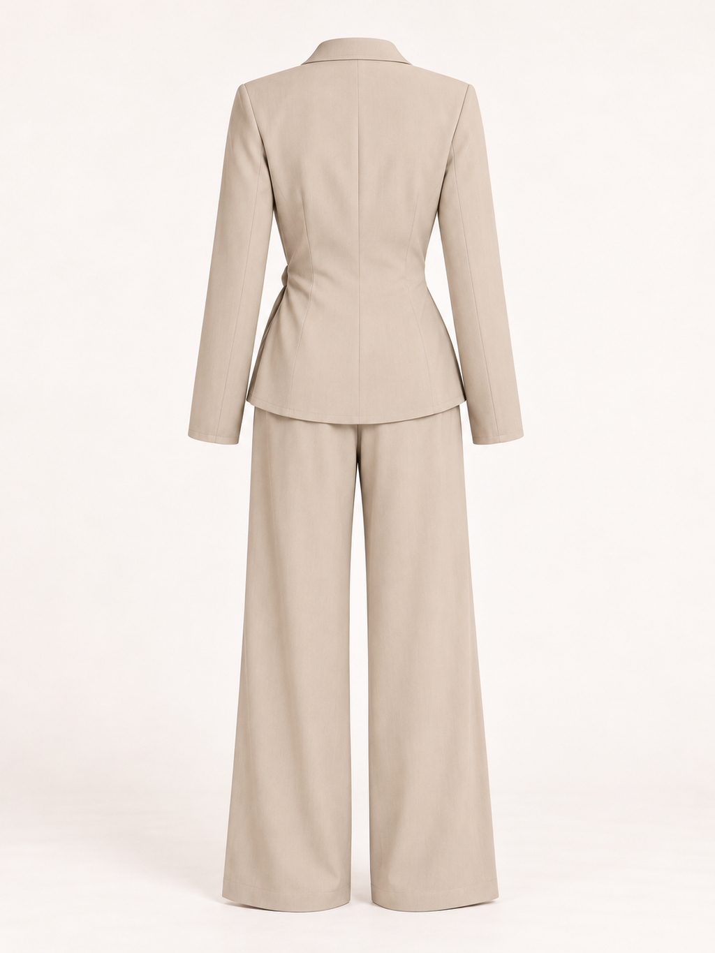 Fluid suit with side tie — Beige, product, back view