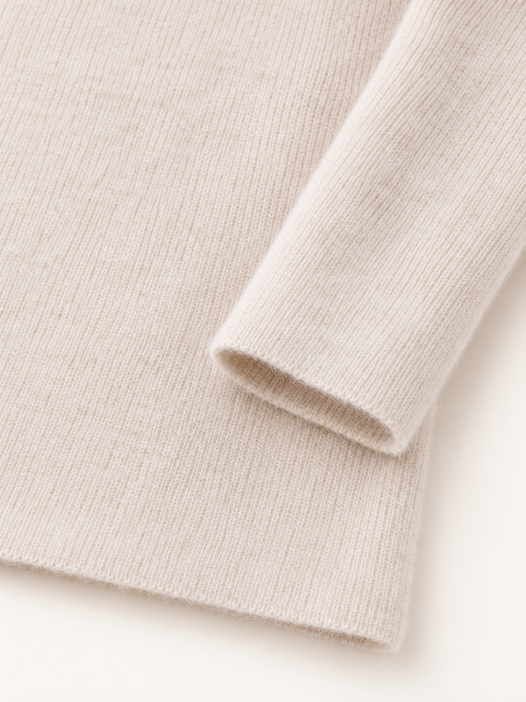 Crew-neck knitted dress — Ivory, finish detail