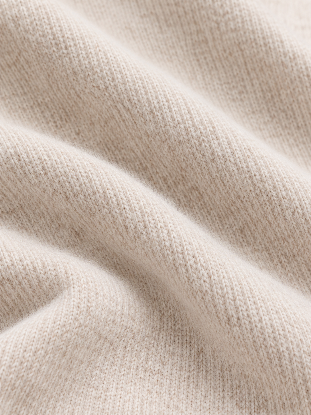 Crew-neck knitted dress — Ivory, fabric detail