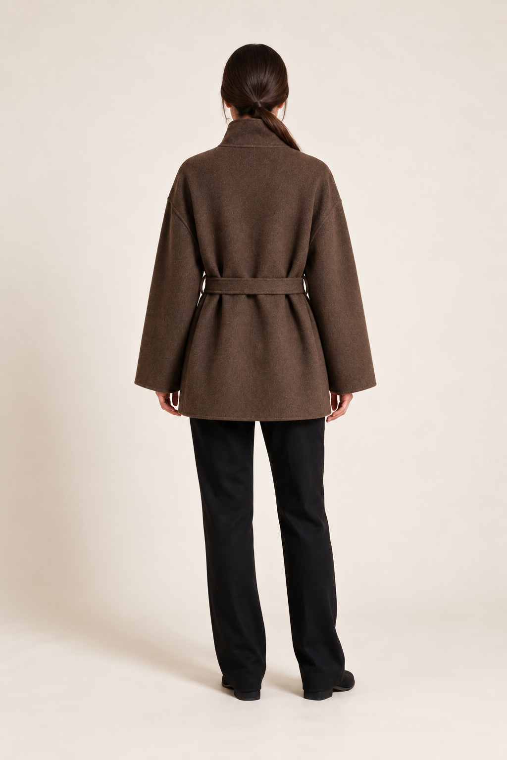Cappotto a collo alto — Marrone, Sofia, vista posteriore