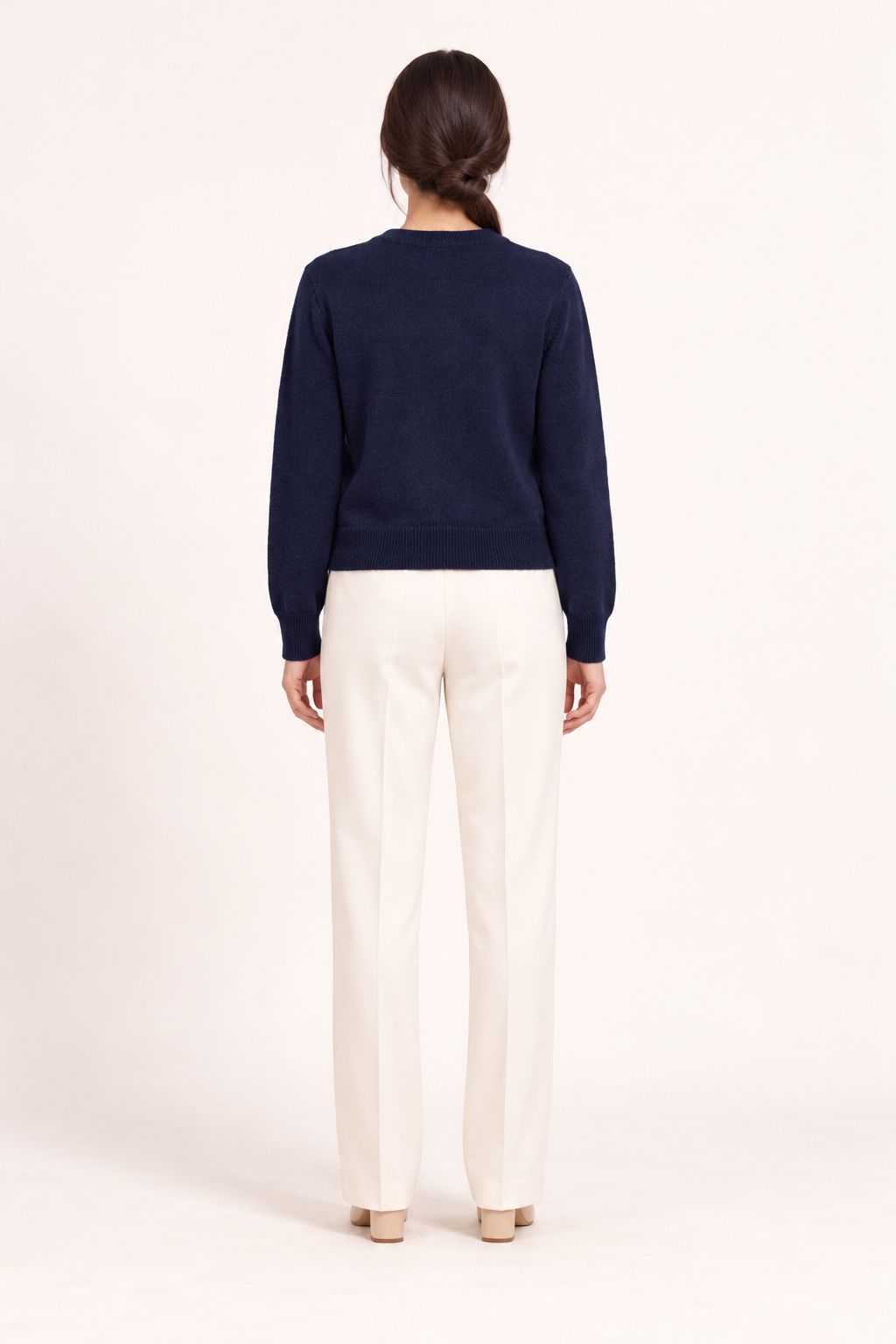 Cardigan blu scuro con bottoni dorati — Blu scuro, Sofia, vista posteriore