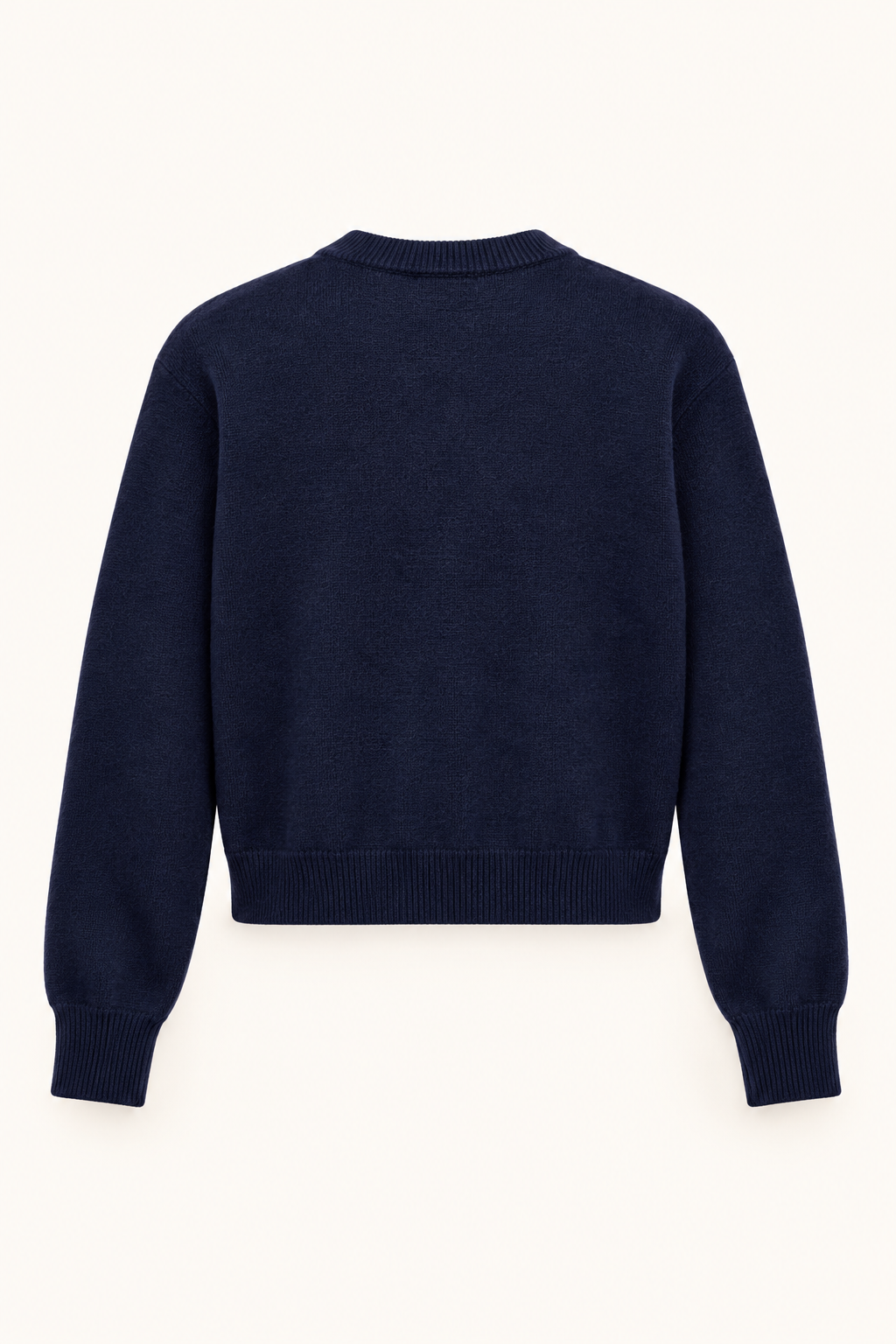 Cardigan blu scuro con bottoni dorati — Blu scuro, vista posteriore senza modella