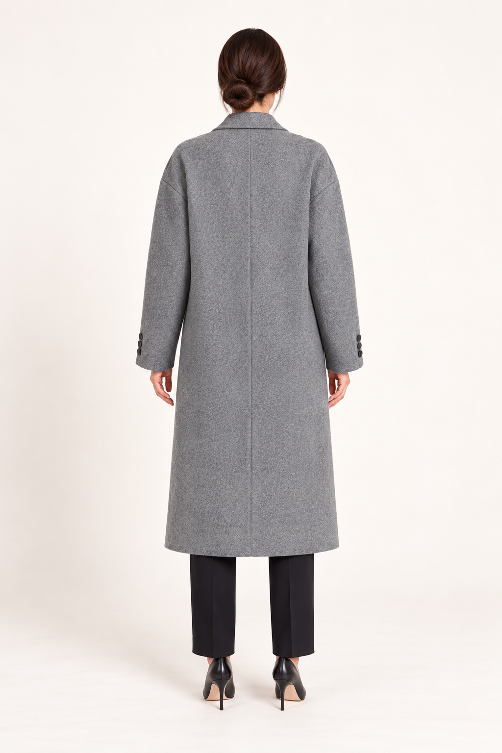 Cappotto lungo doppiopetto — Grigio, Sofia, vista posteriore