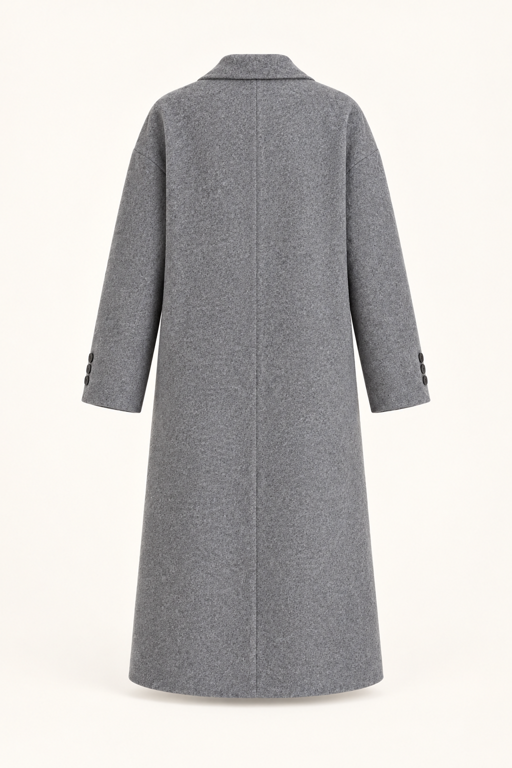 Cappotto lungo doppiopetto — Grigio, vista posteriore senza modella