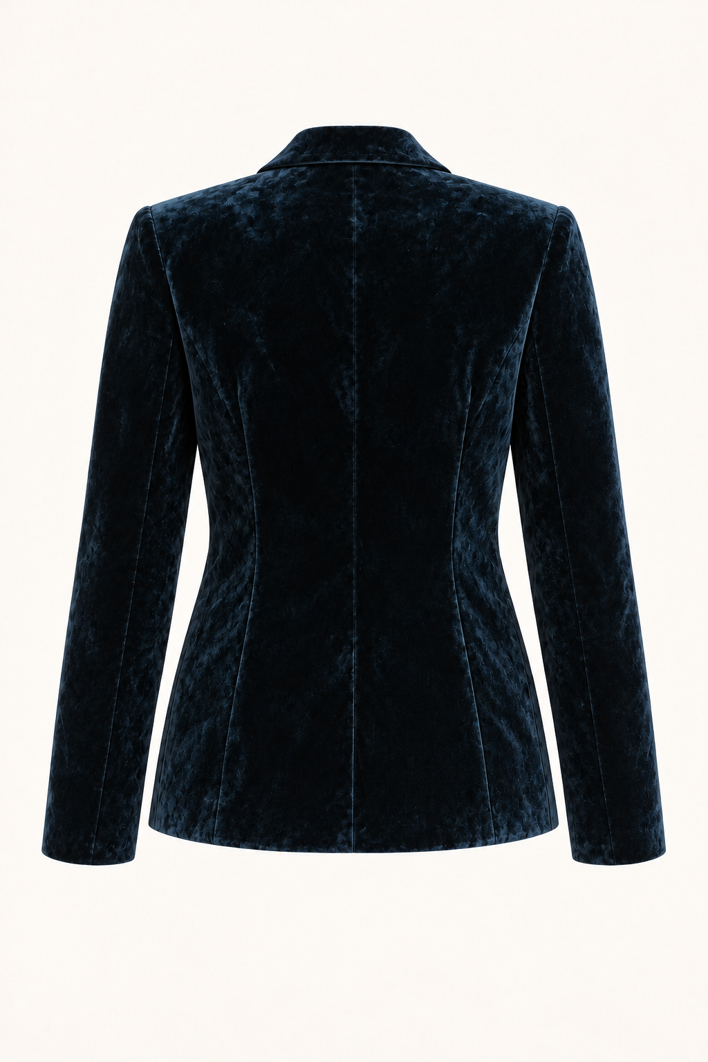 Blazer in velluto a un bottone — Verde bosco, vista posteriore senza modella