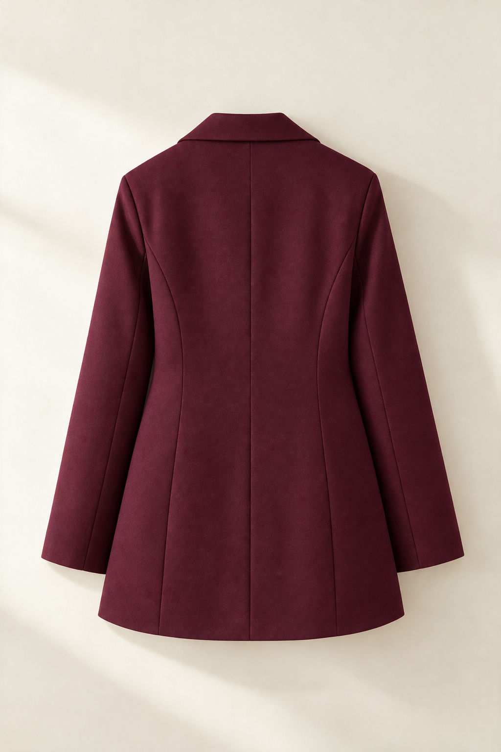 Two-button single-breasted blazer — Burgundy, back view without model