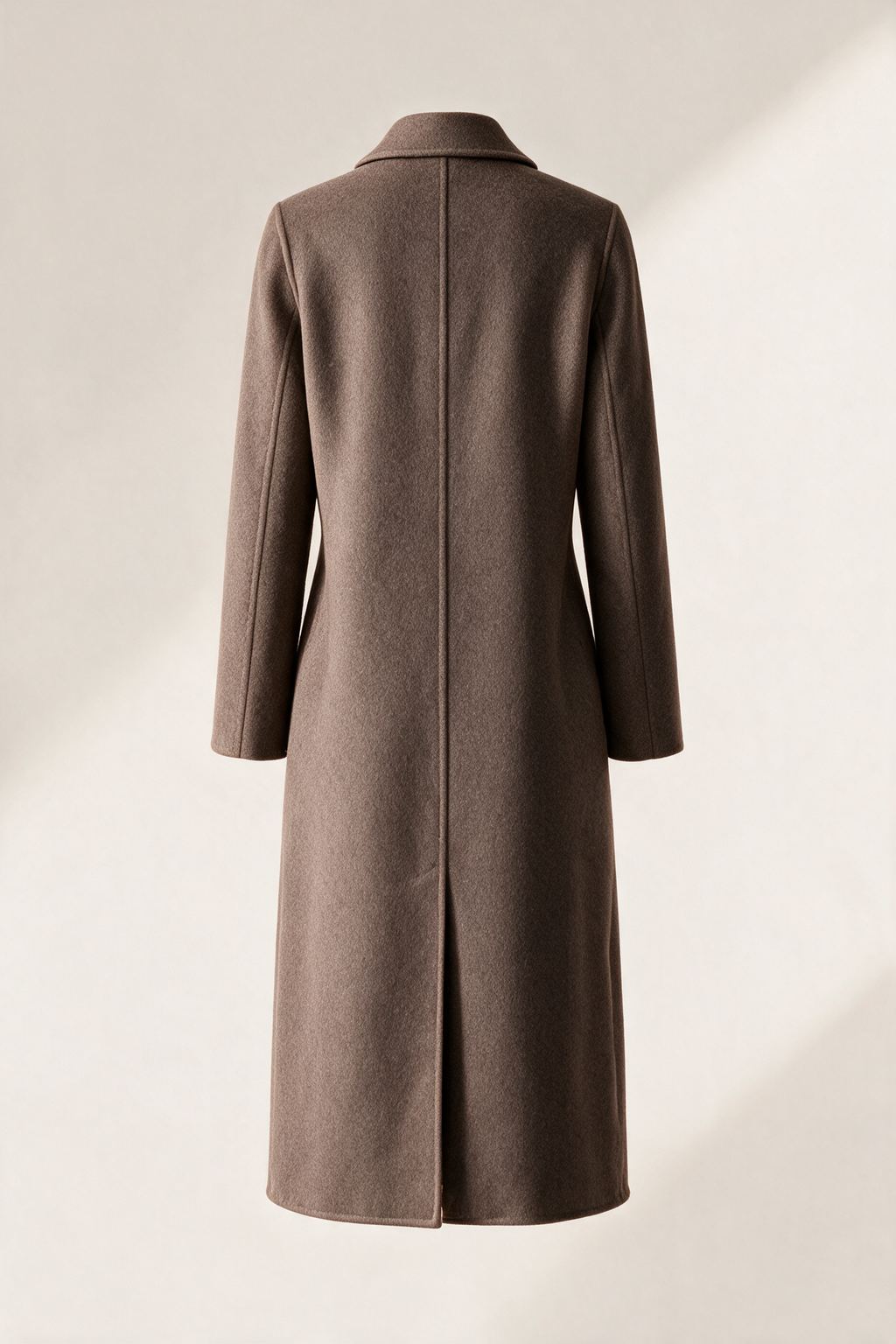 Essential midi coat — Taupe, rear view